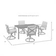 Crosley Furniture Kaplan 5 Piece Metal Outdoor Dining Set in Mist Green