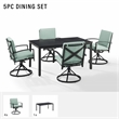 Crosley Furniture Kaplan 5 Piece Metal Outdoor Dining Set in Mist Green