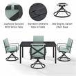 Crosley Furniture Kaplan 5 Piece Metal Outdoor Dining Set in Mist Green