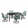 Crosley Furniture Kaplan 5 Piece Metal Outdoor Dining Set in Mist Green