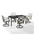 Crosley Furniture Kaplan 5 Piece Metal Outdoor Dining Set in Oatmeal
