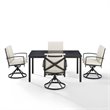 Crosley Furniture Kaplan 5 Piece Metal Outdoor Dining Set in Oatmeal