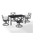 Crosley Furniture Kaplan 5 Piece Metal Outdoor Dining Set in Oatmeal