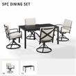 Crosley Furniture Kaplan 5 Piece Metal Outdoor Dining Set in Oatmeal