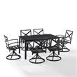 Crosley Furniture Kaplan 7 Piece Metal Outdoor Dining Set in Mist Green