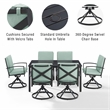 Crosley Furniture Kaplan 7 Piece Metal Outdoor Dining Set in Mist Green