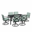 Crosley Furniture Kaplan 7 Piece Metal Outdoor Dining Set in Mist Green
