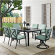 Crosley Furniture Kaplan 7 Piece Metal Outdoor Dining Set in Mist Green