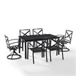 Crosley Furniture Kaplan 7 Piece Metal Outdoor Dining Set in Mist Green