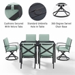 Crosley Furniture Kaplan 7 Piece Metal Outdoor Dining Set in Mist Green