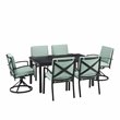 Crosley Furniture Kaplan 7 Piece Metal Outdoor Dining Set in Mist Green