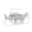 Crosley Furniture Kaplan 7 Piece Metal Outdoor Dining Set in Mist Green