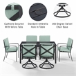 Crosley Furniture Kaplan 7 Piece Metal Outdoor Dining Set in Mist Green