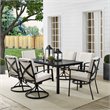 Crosley Furniture Kaplan 7 Piece Metal Outdoor Dining Set in Oatmeal