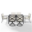 Crosley Furniture Kaplan 7 Piece Metal Outdoor Dining Set in Oatmeal