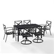 Crosley Furniture Kaplan 7 Piece Metal Outdoor Dining Set in Oatmeal