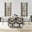 Crosley Furniture Kaplan 7 Piece Metal Outdoor Dining Set in Oatmeal