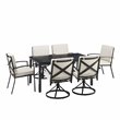 Crosley Furniture Kaplan 7 Piece Metal Outdoor Dining Set in Oatmeal