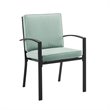 Crosley Furniture Kaplan Outdoor Fabric Dining Chair Set in Green (Set of 2)