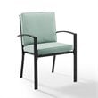 Crosley Furniture Kaplan Outdoor Fabric Dining Chair Set in Green (Set of 2)