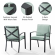 Crosley Furniture Kaplan Outdoor Fabric Dining Chair Set in Green (Set of 2)