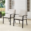 Crosley Furniture Kaplan Fabric Outdoor Dining Chair Set in Oatmeal (Set of 2)
