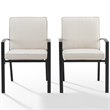 Crosley Furniture Kaplan Fabric Outdoor Dining Chair Set in Oatmeal (Set of 2)