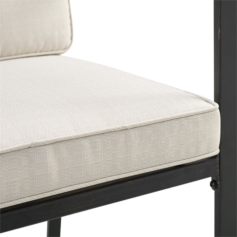 Crosley Furniture Kaplan Fabric Outdoor Dining Chair Set in Oatmeal (Set of 2)