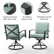 Crosley Furniture Kaplan Fabric Outdoor Swivel Chair Set in Green (Set of 2)