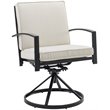 Crosley Furniture Kaplan Fabric Outdoor Swivel Chair Set in Oatmeal (Set of 2)