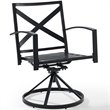 Crosley Furniture Kaplan Fabric Outdoor Swivel Chair Set in Oatmeal (Set of 2)