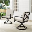 Crosley Furniture Kaplan Fabric Outdoor Swivel Chair Set in Oatmeal (Set of 2)