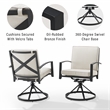 Crosley Furniture Kaplan Fabric Outdoor Swivel Chair Set in Oatmeal (Set of 2)