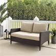 Crosley Kiawah Outdoor Wicker Loveseat in Beige