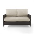 Crosley Kiawah Outdoor Wicker Loveseat in Beige
