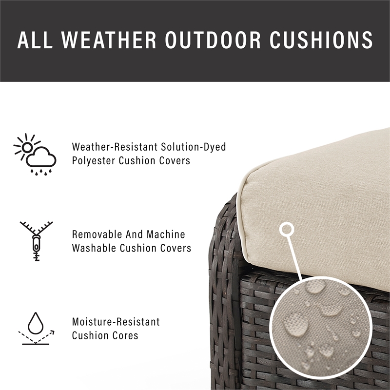Crosley Kiawah Outdoor Wicker Loveseat in Beige