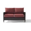 Crosley Kiawah Outdoor Wicker Loveseat in Sangria
