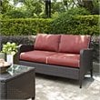 Crosley Kiawah Outdoor Wicker Loveseat in Sangria
