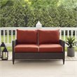 Crosley Kiawah Outdoor Wicker Loveseat in Sangria