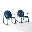 Crosley Furniture Griffith Metal Rocking Chair in Navy Gloss (Set of 2)