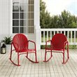 Crosley Furniture Griffith Metal Rocking Chair in Bright Red Gloss (Set of 2)