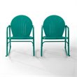 Crosley Griffith Metal Rocking Chair in Turquoise Gloss (Set of 2)