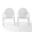 Crosley Furniture Griffith Metal Rocking Chair in White Gloss (Set of 2)