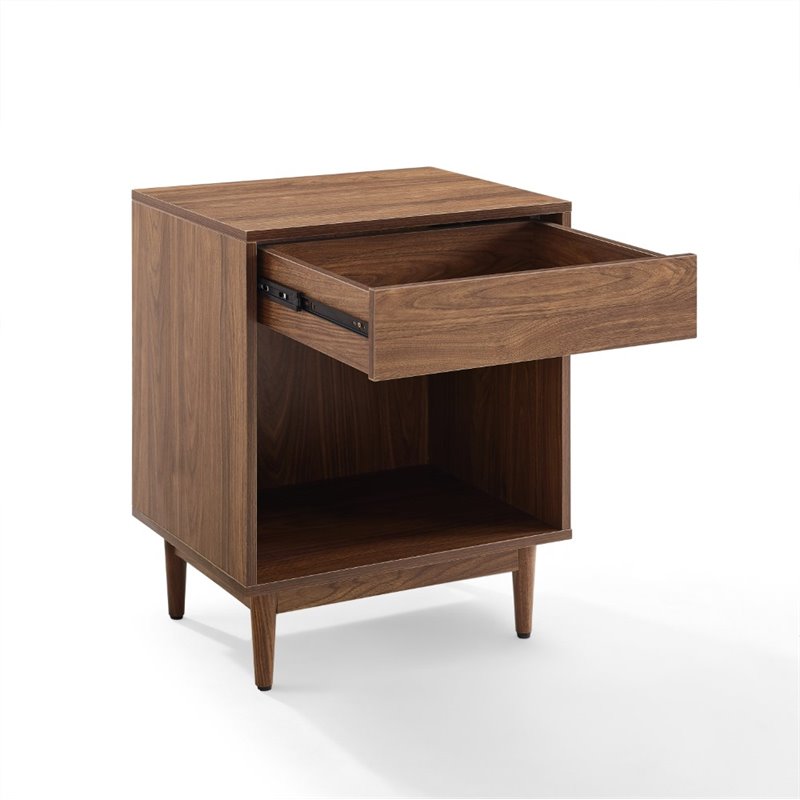 Crosley Furniture Liam 1 Particle Board Wood Drawer End Table in Walnut