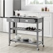 Crosley Chloe Stainless Steel Top Kitchen Cart in Gray