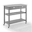 Crosley Chloe Stainless Steel Top Kitchen Cart in Gray