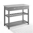 Crosley Chloe Stainless Steel Top Kitchen Cart in Gray