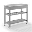 Crosley Chloe Stainless Steel Top Kitchen Cart in Gray