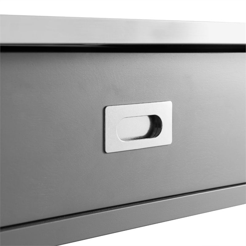 Crosley Chloe Stainless Steel Top Kitchen Cart in Gray