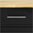 Crosley Savannah Wood Top Kitchen Island Cart in Black